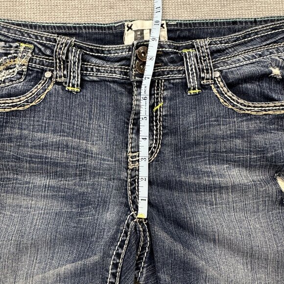 Trademark H Short N Sweet Denim Distressed Bermuda Shorts Size 16 Thick Stitch - Picture 11 of 15